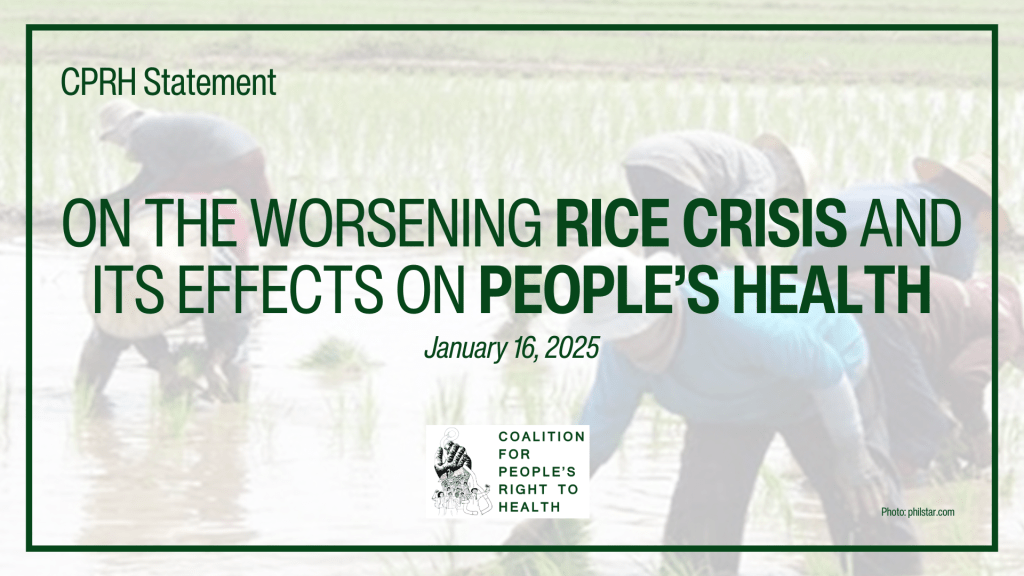 On the worsening rice crisis and its effects on people’s&nbsp;health