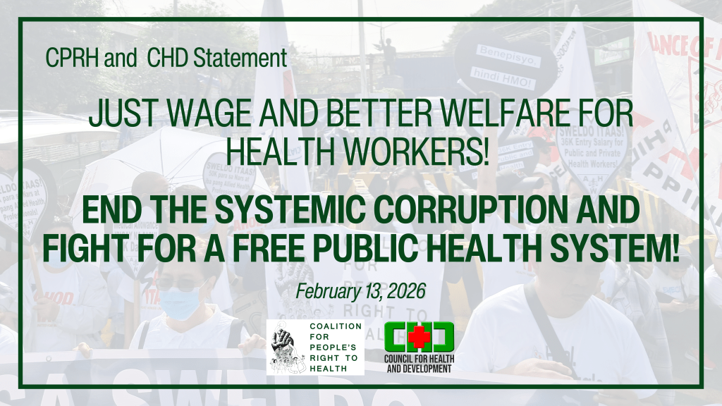 Just Wage and Better Welfare for Health Workers! End the Systemic Corruption and Fight for a Free Public Health&nbsp;System!