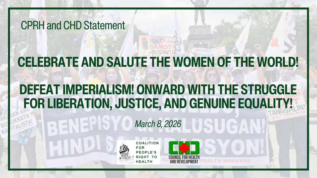 Celebrate and salute the women of the world!

Defeat imperialism! Onward with the struggle for liberation, justice, and genuine&nbsp;equality!